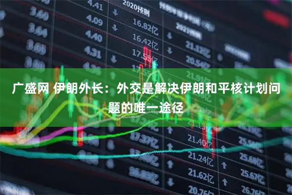 广盛网 伊朗外长：外交是解决伊朗和平核计划问题的唯一途径